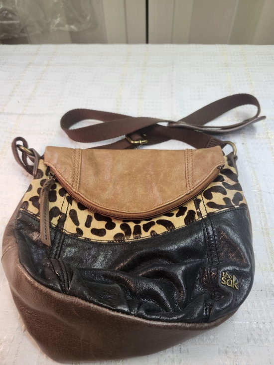The Sak Handbags - The Sak Brown, Black & Leopard Print Leather Crossbody Bag